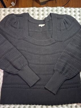 Maurices Black Square-Neck Knit Sweater